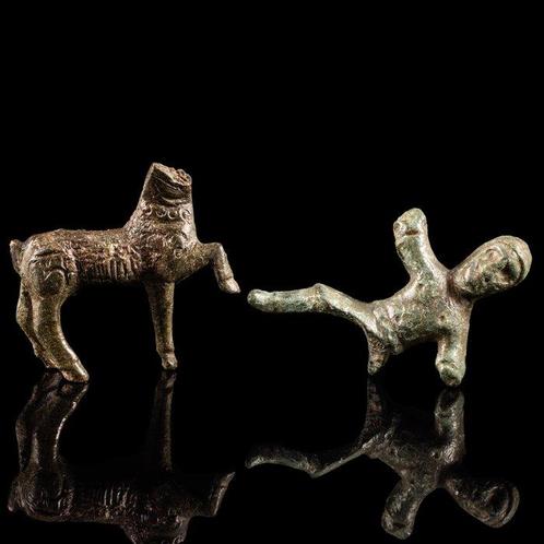 Celtique figurines en bronze de cheval et de cavalier (Sans, Antiek en Kunst, Antiek | Overige Antiek
