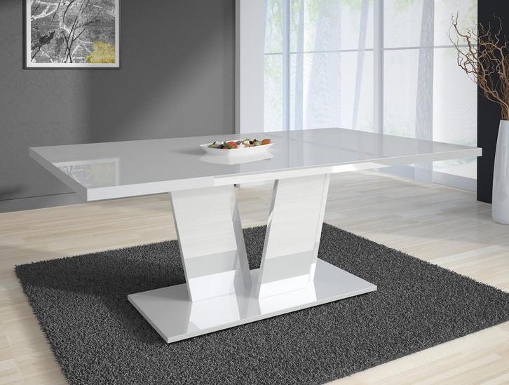 Eetkamertafel Violin 160 - Hoogglans Wit, Huis en Inrichting, Tafels | Eettafels, Nieuw, 50 tot 100 cm, Verzenden