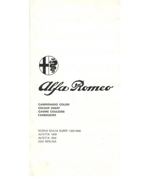 1975 ALFA ROMEO LAKKLEUREN BROCHURE, Boeken, Auto's | Folders en Tijdschriften, Ophalen of Verzenden