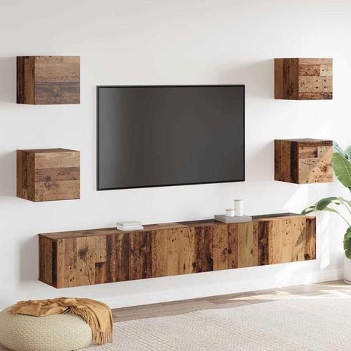 vidaXL TV Kast 6 pcs Bruin 200 x 30 x 30 cm Bewerkt hout, Huis en Inrichting, Kasten |Televisiemeubels, Nieuw, Verzenden