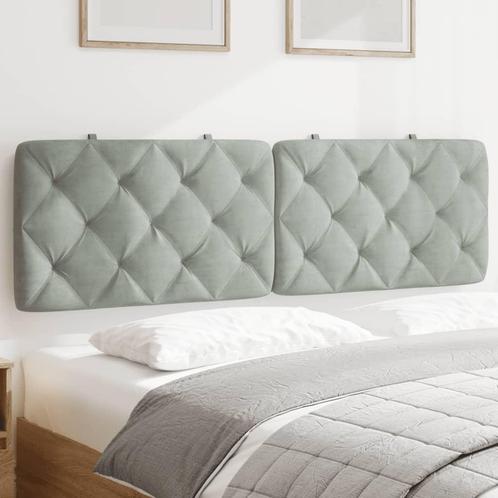vidaXL Coussin de tête de lit gris clair 160 cm velours, Maison & Meubles, Chambre à coucher | Lits, Neuf, Envoi