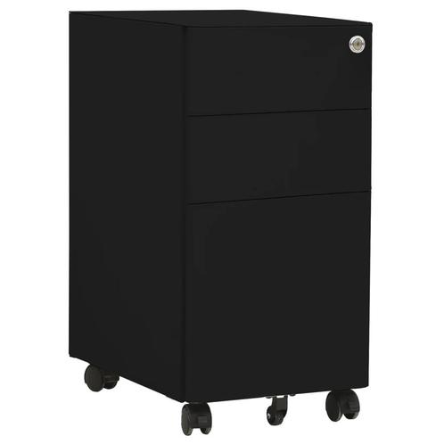 vidaXL Ladeblok verrijdbaar 30x45x59 cm staal zwart, Huis en Inrichting, Kasten | Overige, Nieuw, Verzenden