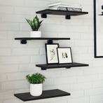 vidaXL Boekenplanken - Set van 4 in Zwart Eiken, Afmetingen:, Verzenden, Nieuw