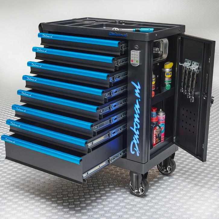 Datona Gereedschapswagen Exclusive met 8 lades en, Doe-het-zelf en Bouw, Gereedschapskisten, Ophalen of Verzenden