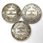 Indochine française. Piastre de commerce 1895/1896 (lot de 3