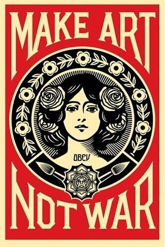 Shepard Fairey (OBEY) (1970) - Make Art Not War (Peace Girl), Antiek en Kunst, Kunst | Tekeningen en Fotografie
