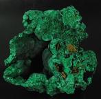 malachiet Kristallen op matrix - Hoogte: 125 mm - Breedte:, Verzamelen, Mineralen en Fossielen
