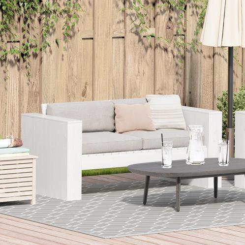 vidaXL Tuin Sofa 2-Zitter 134x60x62 cm Wit Massief, Tuin en Terras, Tuinsets en Loungesets, Nieuw, Verzenden