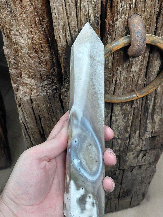 Fossiele Shell Agaat obelisken - eentje met geode - Hoogte:, Verzamelen, Mineralen en Fossielen