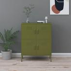 vidaXL Opbergkast 80x35x101,5 cm staal olijfgroen, Verzenden, Nieuw
