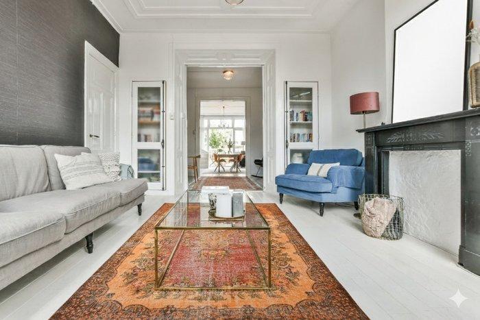 Groot oranje vintage - Vloerkleed - 305 cm - 180 cm - met, Huis en Inrichting, Stoffering | Tapijten en Vloerkleden