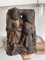 Reliëf, Fragment dun retable - 30 cm - Hout, Antiek en Kunst