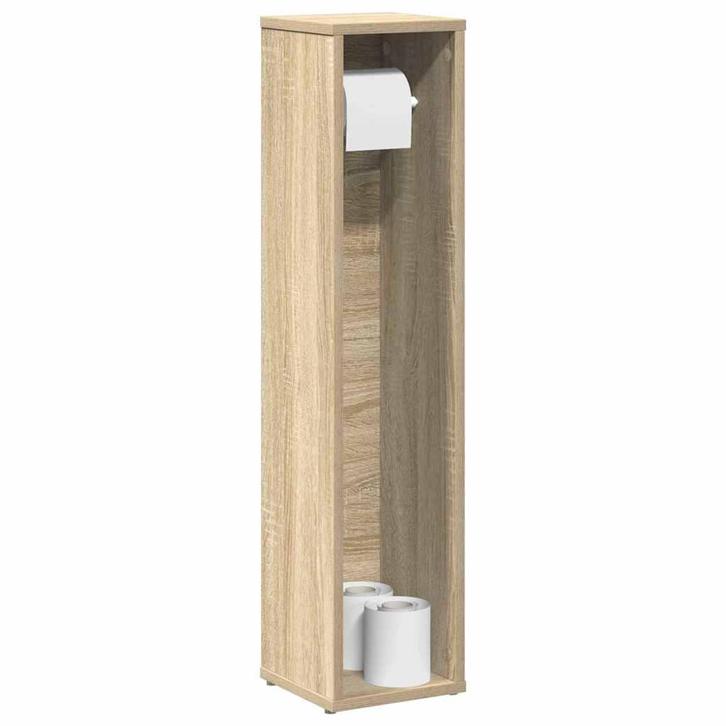 vidaXL Badkamerkast met rolhouder 20,5x20x90 cm sonoma, Huis en Inrichting, Badkamer | Badkamermeubels, Nieuw, Verzenden