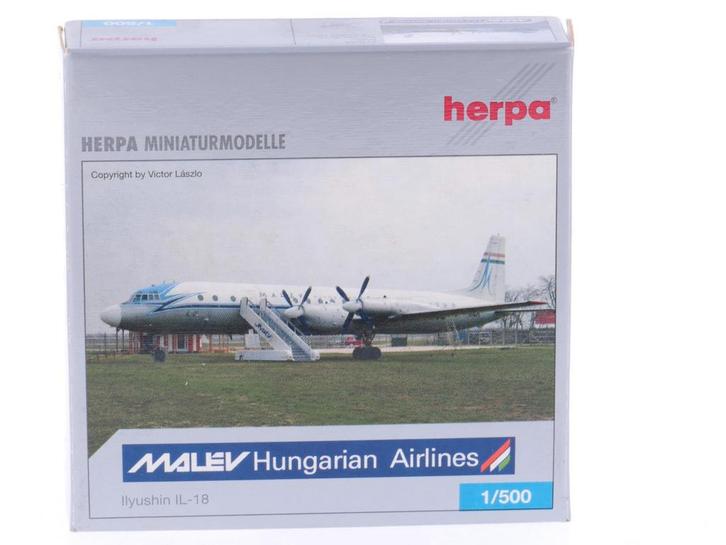 Schaal 1:500 Herpa 513968 Malev Hungarian Airlines Ilyush..., Hobby en Vrije tijd, Modelbouw | Vliegtuigen en Helikopters, Zo goed als nieuw
