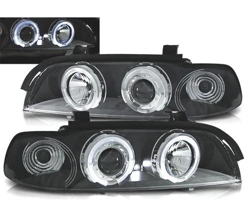PHARES BMW E39 95-00 ANGEL EYES LED FOND NOIR, Auto-onderdelen, Verlichting, Verzenden