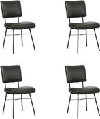 Set van 4 Donkergrijze leren industriële design, Overige kleuren, Nieuw, Ophalen of Verzenden, Vier