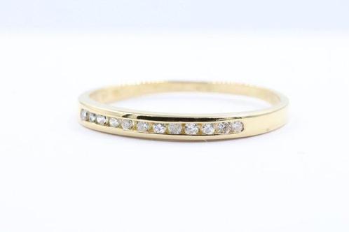 Zonder Minimumprijs - Ring - 18 karaat Geel goud -  0.12ct., Handtassen en Accessoires, Ringen