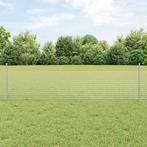 vidaXL Hek met Palen Zilver 0.5 x 25 m Staal, Verzenden, Nieuw