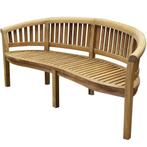 Bananen tuinbank 195 cm ronde rugleuning teak, Jardin & Terrasse, Bancs de jardin, Ophalen of Verzenden