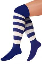 Gebreide Lange Sokken Blauw Wit Gestreept 39-46 Gebreid Carn, Kleding | Heren, Carnavalskleding en Feestkleding, Nieuw, Ophalen of Verzenden