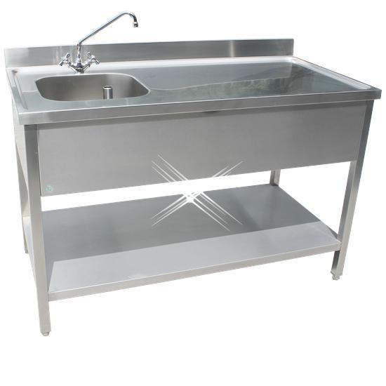 Rvs cheftafel met bodemschap 1100x700x900 mm (spoelbak links, Articles professionnels, Horeca | Mobilier & Aménagement, Envoi