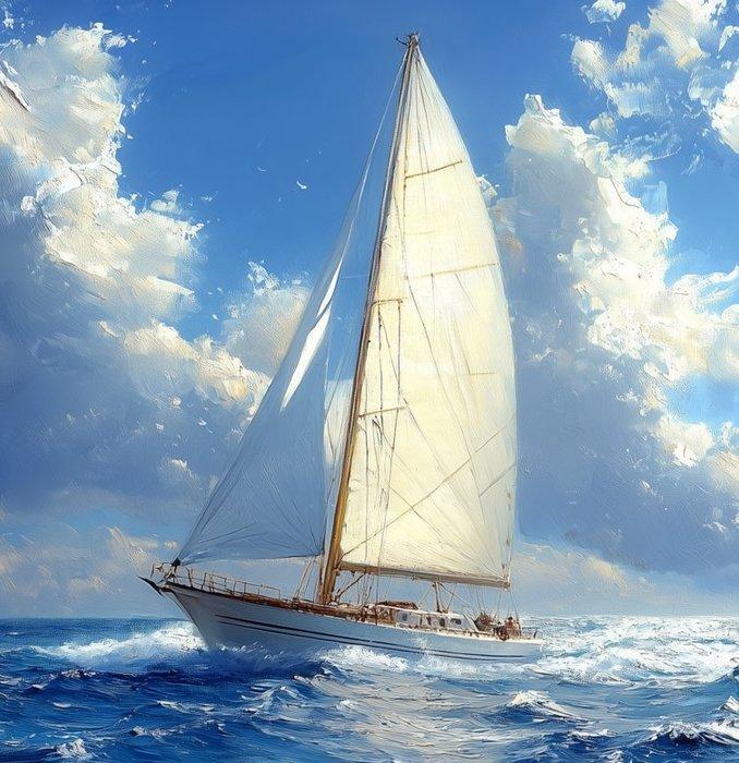 Irina Collins - Sails of Sky · NO Reserve, Antiek en Kunst, Kunst | Schilderijen | Modern