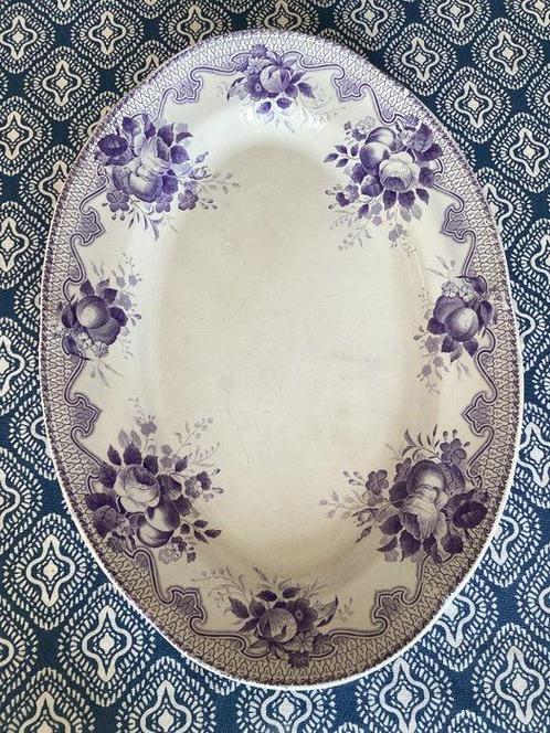 Plat - Faïence - Grand plat oval XIXÈME, Antiek en Kunst, Antiek | Glaswerk en Kristal
