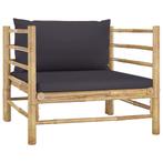 vidaXL Tuinbank met donkergrijze kussens bamboe, Tuin en Terras, Verzenden, Nieuw