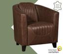 Leren fauteuil Press Special - Vintage Brown (bruin) -, Huis en Inrichting, Nieuw, Ophalen of Verzenden, Eigentijds, Klassiek, Retro, Romantisch, Vintage