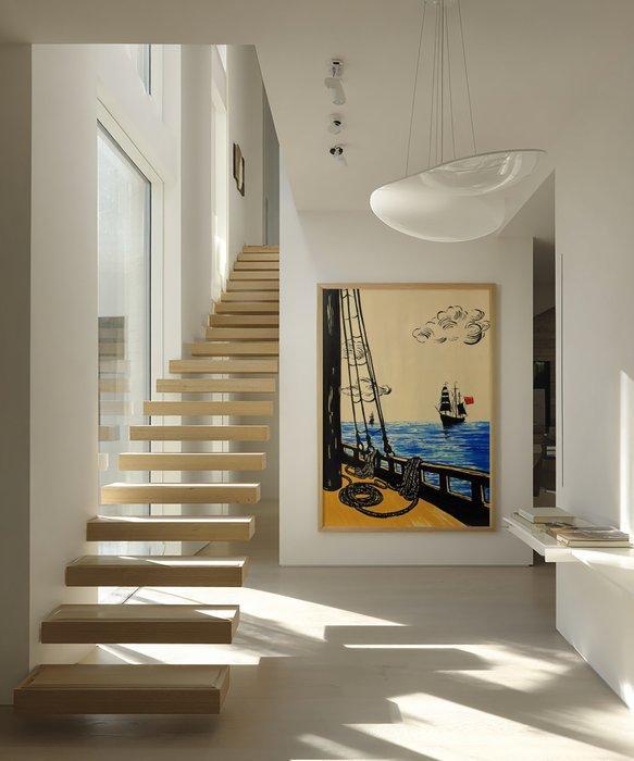 Flavia Delgado - Los tres barcos XL (NO RESERVE), Antiek en Kunst, Kunst | Schilderijen | Modern