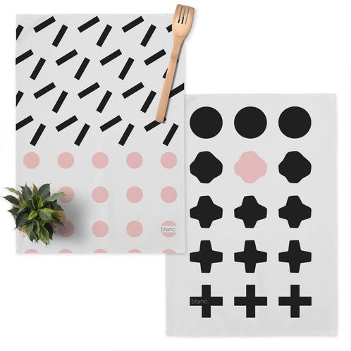 Set van 2 theedoeken Blush | Blanc, Maison & Meubles, Cuisine | Ustensiles de cuisine, Envoi