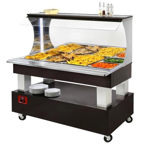Verwarmd Buffet | GOURMET LINE | Hout/RVS | 4x 1/1 GN |, Zakelijke goederen, Horeca | Keukenapparatuur, Nieuw in verpakking, Verzenden