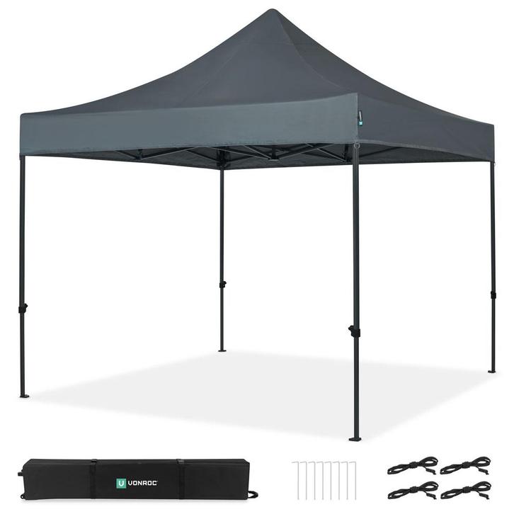 Partytent - 3x3m - Premium easy-up Partytent | Grijs, Tuin en Terras, Partytenten, Nieuw, Verzenden