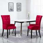 vidaXL Chaise de salle à manger avec accoudoirs Rouge, Maison & Meubles, Verzenden, Neuf