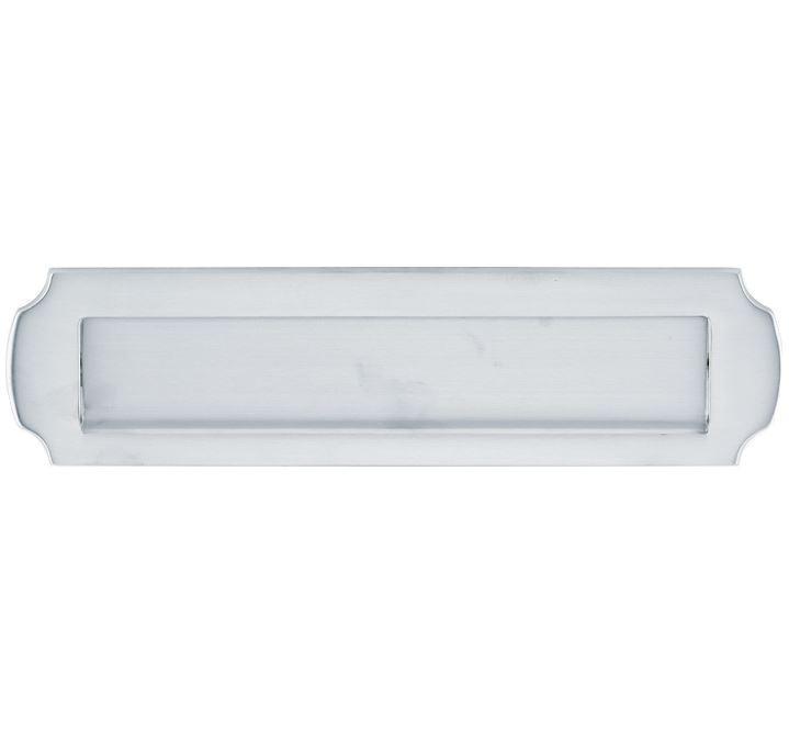 Briefplaat Art-Nouveau mat chroom, Tuin en Terras, Brievenbussen, Nieuw, Overige materialen