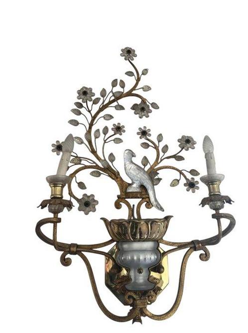 Wandkandelaar (3) - Brons, Glas, IJzer, Antiek en Kunst, Curiosa en Brocante