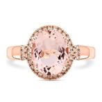 Ring - 14 karaat Roségoud - 2.47ct. tw. Morganiet - Diamant