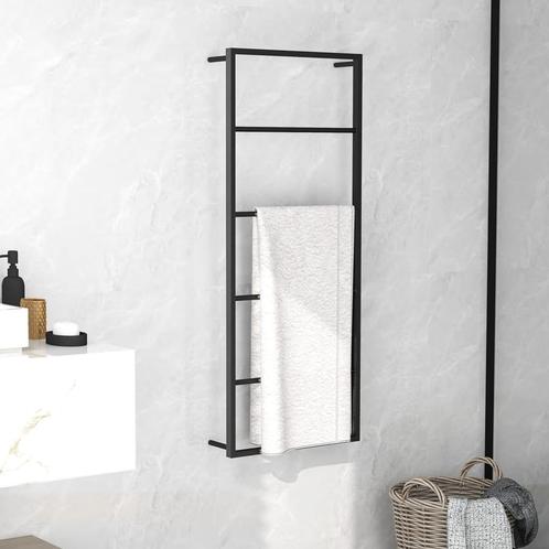 vidaXL Handdoekenrek 45x10x115 cm staal zwart, Huis en Inrichting, Badkamer | Badtextiel en Accessoires, Nieuw, Verzenden
