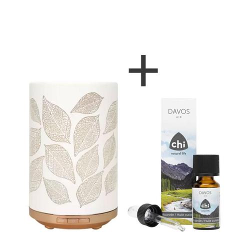 Leaves Aroma Diffuser met gratis Davos Air Kuurolie, Sport en Fitness, Gezondheidsproducten en Wellness, Ophalen of Verzenden