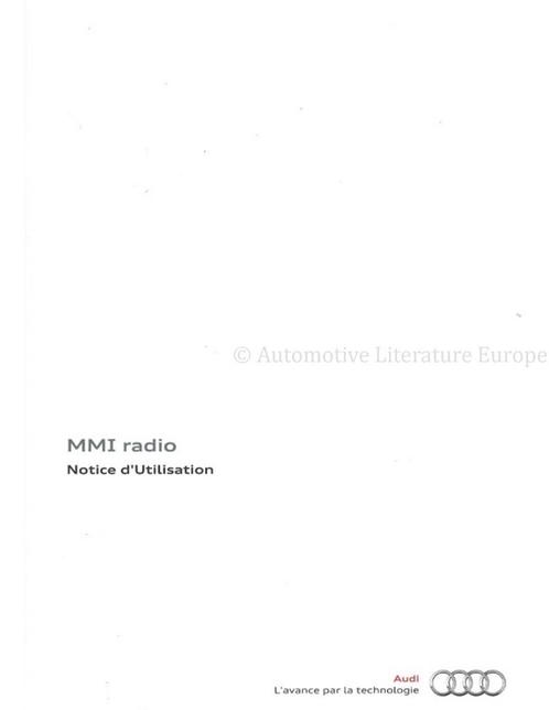 2012 AUDI MMI RADIO INSTRUCTIEBOEKJE FRANS, Auto diversen, Handleidingen en Instructieboekjes, Ophalen of Verzenden