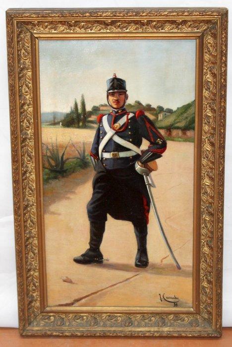 Josep Cusachs y Cusachs (1851-1908), Suiveur de - Militaire, Antiek en Kunst, Kunst | Schilderijen | Klassiek