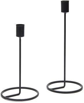 Kandelaar Metaal Zwart 26 cm, Huis en Inrichting, Woonaccessoires | Kunstplanten en Kunstbloemen, Nieuw