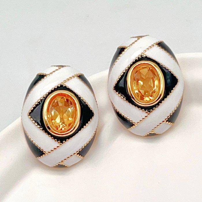 Zonder Minimumprijs - Oorbellen Zilver Citrien - 4 CT, Handtassen en Accessoires, Oorbellen