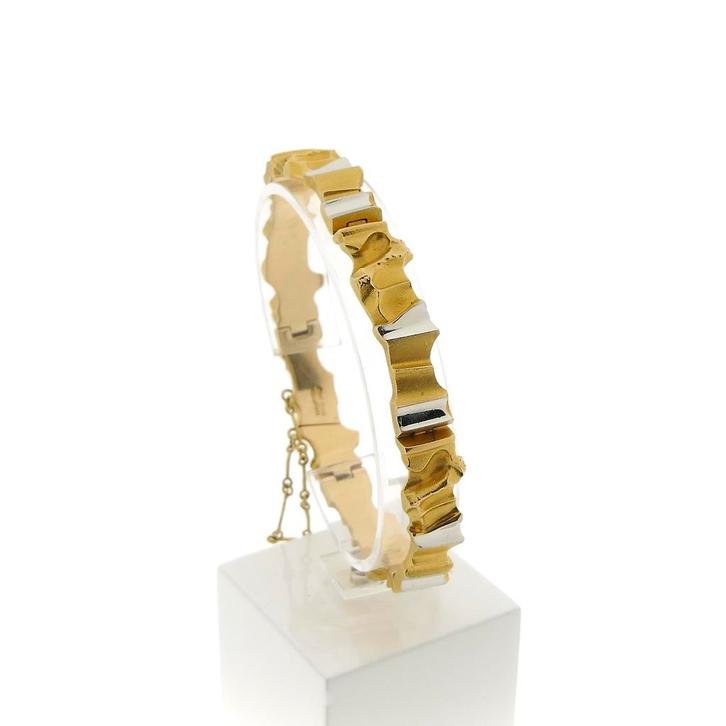 Bicolor gouden Lapponia armband; Alba | 19 cm (schakel), Handtassen en Accessoires, Armbanden, Overige kleuren, Gebruikt, Goud