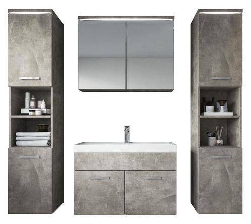 Badkamermeubel Set Paso XL 80 x 40 cm Beton Grijs, Huis en Inrichting, Badkamer | Badkamermeubels, Nieuw, Verzenden