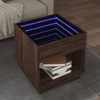 vidaXL Salontafel met Infinity LED 50x50x50 cm bruin, Huis en Inrichting, Verzenden, Nieuw