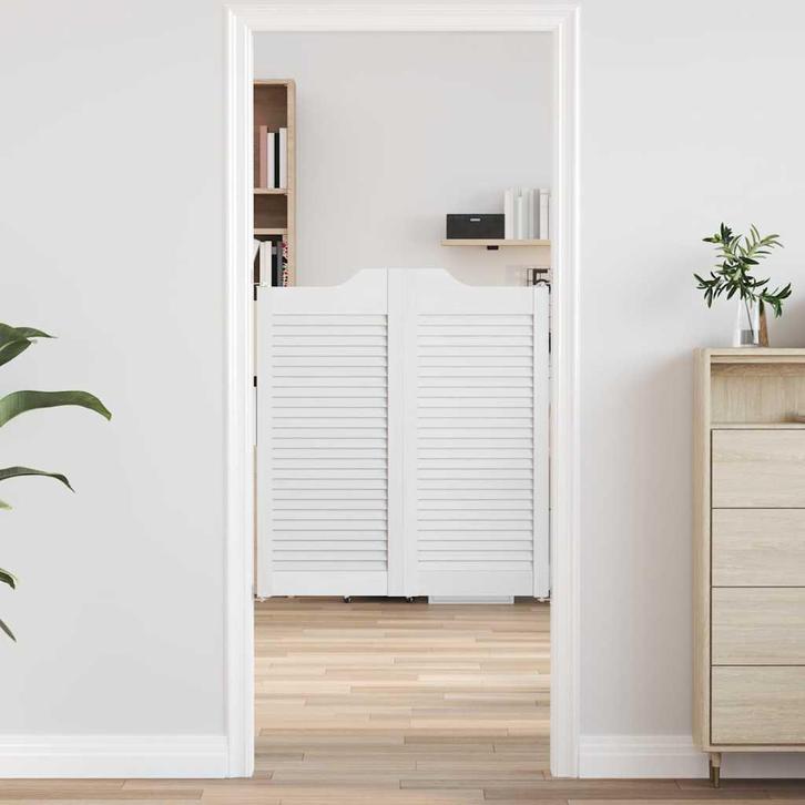 vidaXL Draaideuren louvre design 2 paar 90x80 cm wit, Doe-het-zelf en Bouw, Deuren en Vliegenramen, Nieuw, Verzenden