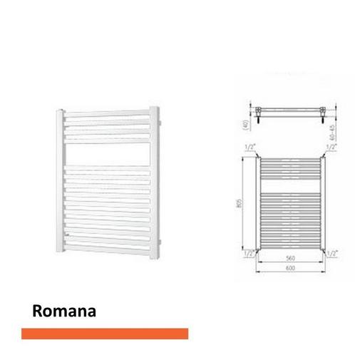 Handoekradiator Romana 805 x 600 mm Wit structuur, Doe-het-zelf en Bouw, Sanitair, Bad, Nieuw, Ophalen of Verzenden