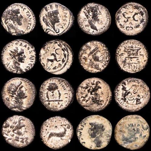 Romeinse Rijk (Provinciaal). Augustus, Nero, Marcus, Postzegels en Munten, Munten | Europa | Niet-Euromunten