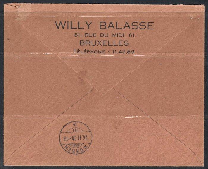 België 1938 - OBP 427 als Pubcombinatie op aangetekende, Postzegels en Munten, Postzegels | Europa | België